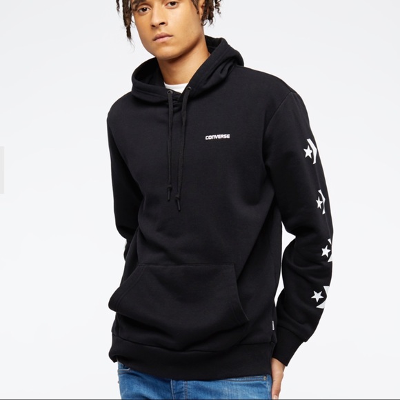 Converse Repeated Chevron Star Black Hoodie Men’s - Picture 2 of 8